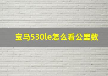 宝马530le怎么看公里数