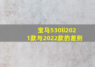 宝马530li2021款与2022款的差别