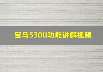 宝马530li功能讲解视频