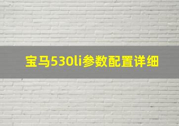 宝马530li参数配置详细