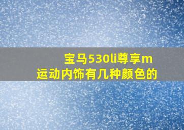 宝马530li尊享m运动内饰有几种颜色的