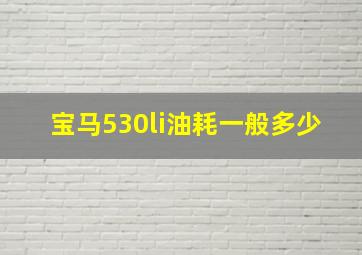 宝马530li油耗一般多少