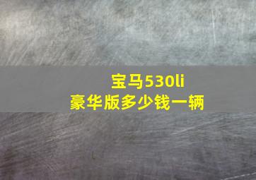 宝马530li豪华版多少钱一辆