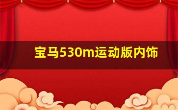 宝马530m运动版内饰