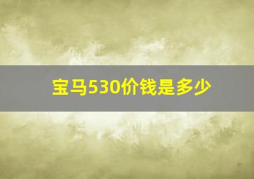 宝马530价钱是多少