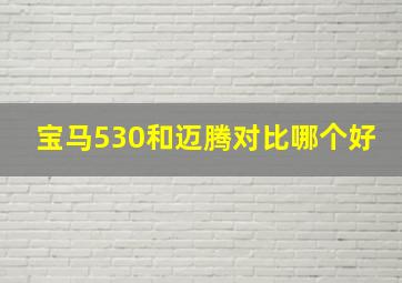 宝马530和迈腾对比哪个好