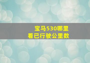 宝马530哪里看已行驶公里数