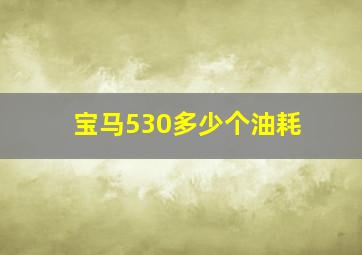 宝马530多少个油耗