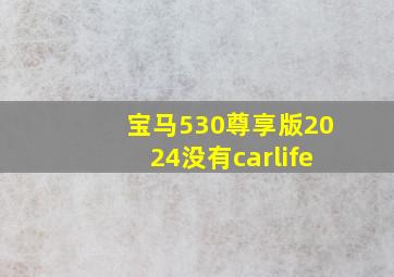 宝马530尊享版2024没有carlife