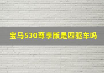 宝马530尊享版是四驱车吗