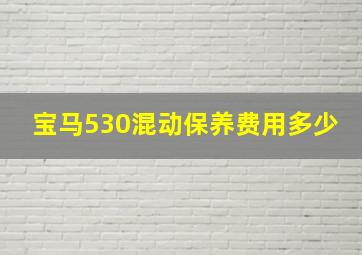 宝马530混动保养费用多少