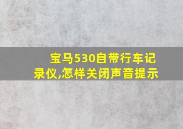 宝马530自带行车记录仪,怎样关闭声音提示