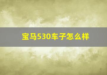 宝马530车子怎么样