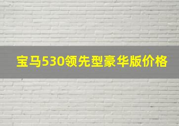 宝马530领先型豪华版价格