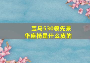 宝马530领先豪华座椅是什么皮的