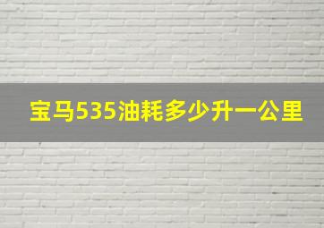 宝马535油耗多少升一公里