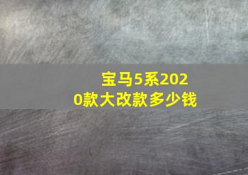 宝马5系2020款大改款多少钱