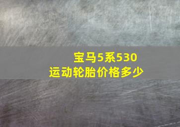 宝马5系530运动轮胎价格多少