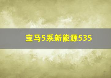 宝马5系新能源535