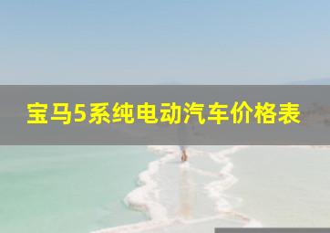 宝马5系纯电动汽车价格表