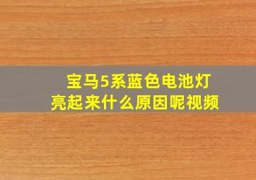 宝马5系蓝色电池灯亮起来什么原因呢视频