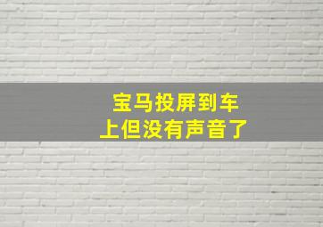 宝马投屏到车上但没有声音了