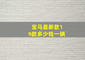 宝马最新款19款多少钱一辆