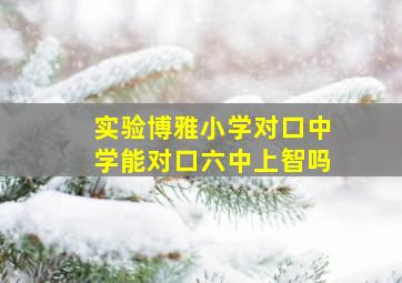 实验博雅小学对口中学能对口六中上智吗