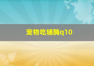 宠物吃辅酶q10