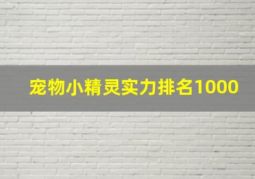 宠物小精灵实力排名1000