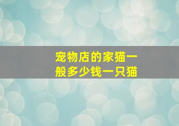 宠物店的家猫一般多少钱一只猫