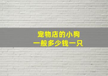 宠物店的小狗一般多少钱一只