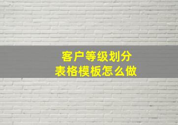 客户等级划分表格模板怎么做