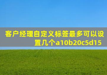 客户经理自定义标签最多可以设置几个a10b20c5d15