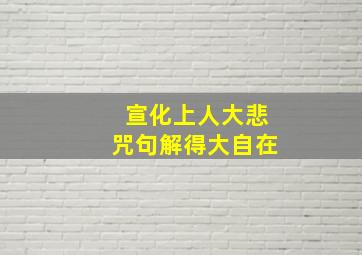 宣化上人大悲咒句解得大自在