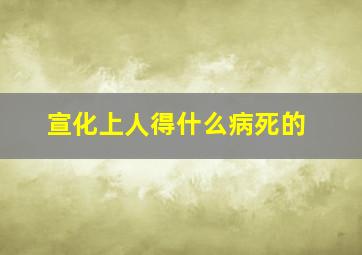 宣化上人得什么病死的