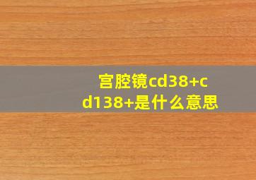 宫腔镜cd38+cd138+是什么意思