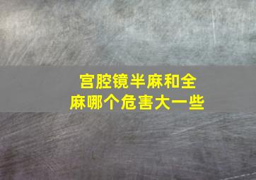 宫腔镜半麻和全麻哪个危害大一些