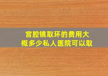 宫腔镜取环的费用大概多少私人医院可以取