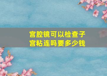 宫腔镜可以检查子宫粘连吗要多少钱