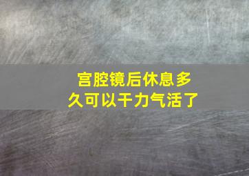 宫腔镜后休息多久可以干力气活了