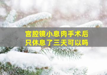 宫腔镜小息肉手术后只休息了三天可以吗