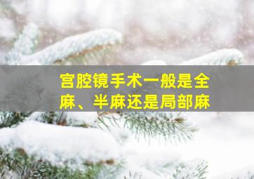 宫腔镜手术一般是全麻、半麻还是局部麻