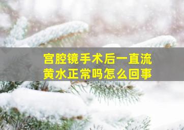 宫腔镜手术后一直流黄水正常吗怎么回事