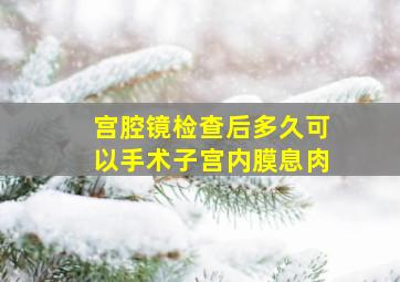 宫腔镜检查后多久可以手术子宫内膜息肉