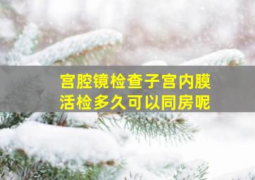 宫腔镜检查子宫内膜活检多久可以同房呢