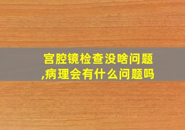 宫腔镜检查没啥问题,病理会有什么问题吗