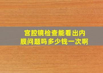 宫腔镜检查能看出内膜问题吗多少钱一次啊