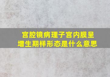 宫腔镜病理子宫内膜呈增生期样形态是什么意思