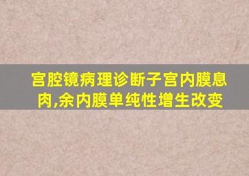 宫腔镜病理诊断子宫内膜息肉,余内膜单纯性增生改变